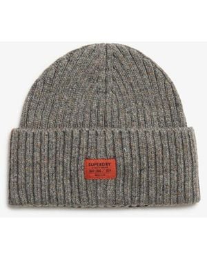 Superdry & Co Workwear Nep Knitted Beanie - Grey