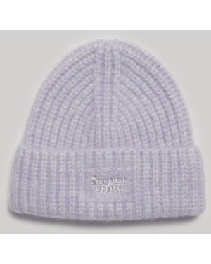Superdry & Co Rib Knit Beanie Hat - Purple