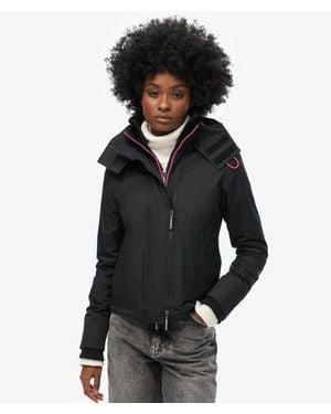 Superdry Pop Zip Hooded Arctic Sd-windcheater Jacket - Black