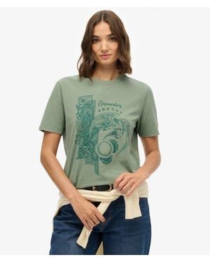 Superdry Tokyo Narrative Relaxed T-shirt - Green
