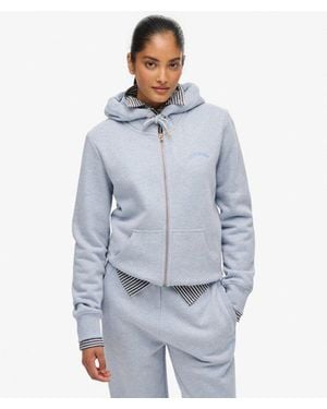 Superdry Essential Logo Zip Hoodie - Blue