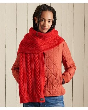 Superdry & Co Cable Lux Scarf - Red