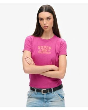 Superdry Super Athletics Fitted T-shirt - Pink