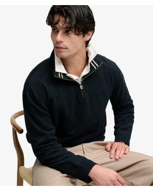 Superdry & Co Essential Serif Logo Half Zip Sweatshirt - Black