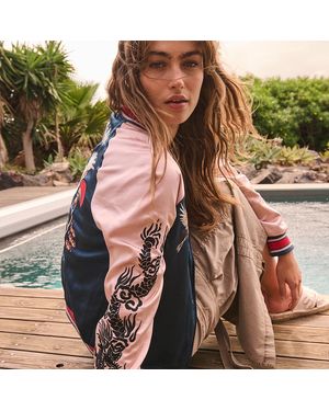 Superdry Suikajan Embroidered Bomber Jacket - Blue