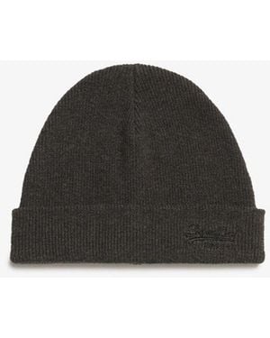 Superdry Essential Logo Knitted Beanie Hat - Black