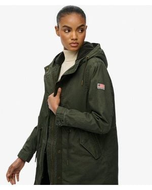 Superdry & Co Military Borg Fishtail Parka Coat - Green