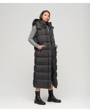 Superdry & Co Hooded Ripstop Long Gilet - Black