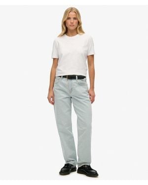 Superdry & Co Mid Rise Straight Leg Jeans - White
