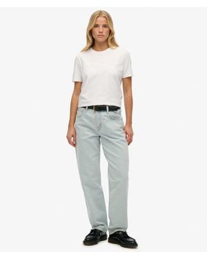 Superdry & Co Mid Rise Straight Leg Jeans - White