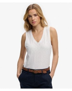 Superdry Studios V-neckline Vest Top - White