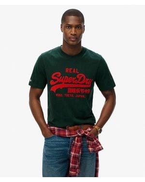 Superdry Vintage Logo Flock T-shirt - Red
