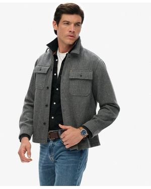 Superdry & Co The Merchant Store - Herringbone Overshirt - Grey