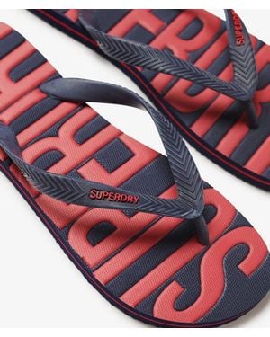Superdry & Co Classic Embossed Vegan Flip Flops - Red