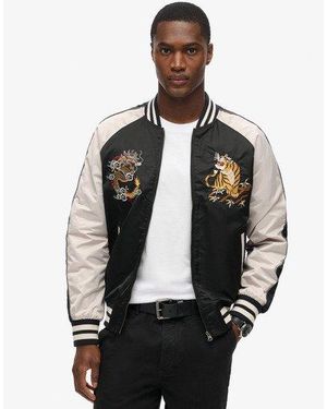 Superdry Suikajan Embroidered Bomber Jacket - Black