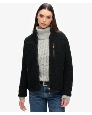 Superdry & Co Outdoor Sherpa Fleece Jacket - Black