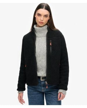 Superdry & Co Outdoor Sherpa Fleece Jacket - Black