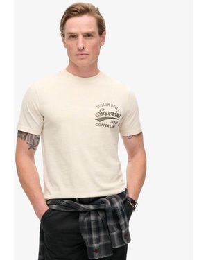 Superdry & Co Copper Label Chest Graphic T-shirt - Natural