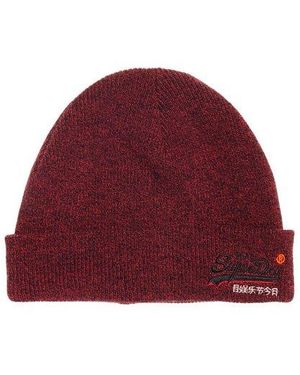 Superdry Label Beanie Alabama Grit - Red