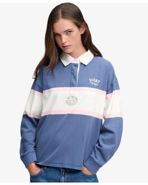 Superdry Heritage Stripe Rugby Top - Blue