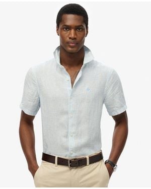 Superdry & Co Embroidered Vacation Linen Shirt - White