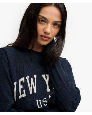 Superdry & Co Athletic Essential Graphic Long Sleeve Top - Blue