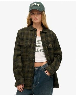 Superdry & Co Wool Blend Miller Overshirt - Green