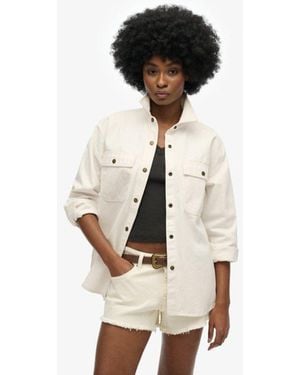 Superdry Cotton Workwear Overshirt - Natural