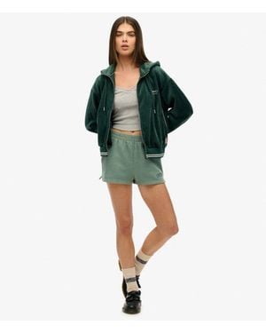 Superdry & Co Athletic Essentials Tonal Embroidered Shorts - Green
