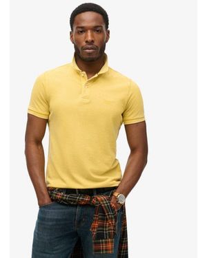 Superdry & Co Classic Embroidered Logo Destroyed Polo Shirt - Metallic