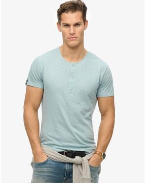 Superdry & Co The Merchant Store - Short Sleeve Henley Top - Blue