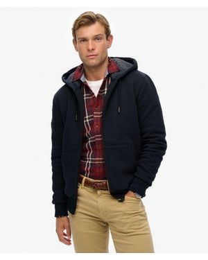 Superdry Borg Lined Zip Hoodie - Blue