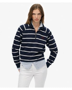 Superdry Athletic Essentials Applique Loose Zip Track Top - Blue