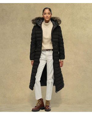 Superdry Fuji Faux Fur Hooded Long - Natural