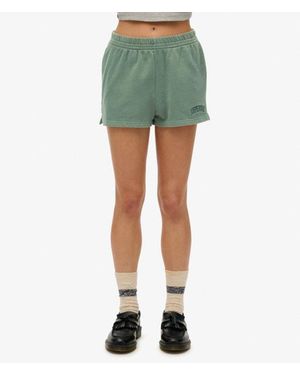 Superdry & Co Athletic Essentials Tonal Embroidered Shorts - Green
