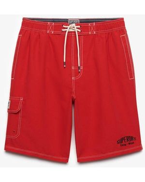 Superdry & Co Cargo 19-inch Boardshorts - Red