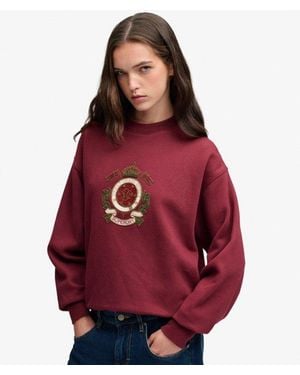Superdry & Co Crest Loose Crew Sweatshirt - Red