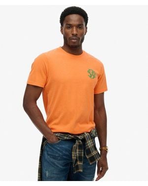 Superdry Homme T-Shirt Décontracté Sd & Co Neon Taille - Orange