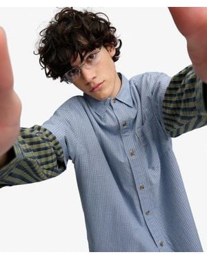 Superdry Bench X & Co Bench Skater Check Short Sleeves Shirt - Gray