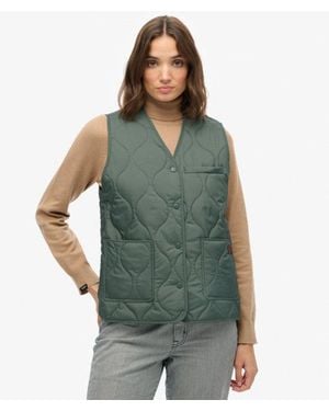 Superdry Quilted Lite Liner Gilet - Green