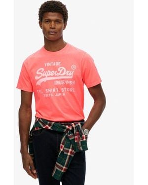 Superdry & Co Vintage Logo Neon Relaxed T-shirt - Red