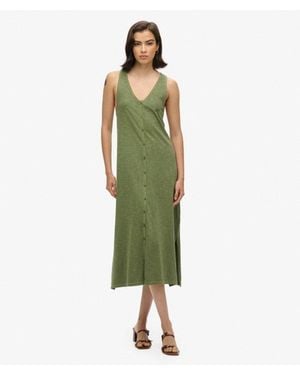 Superdry Cotton Beach Jersey Midi Dress - Green