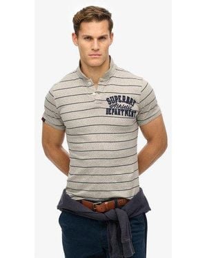 Superdry Vintage Athletic Jersey Polo Shirt - Grey