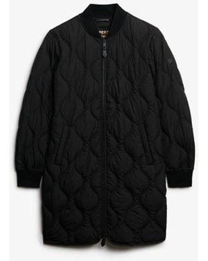 Superdry & Co Long Quilted Liner Jacket - Black
