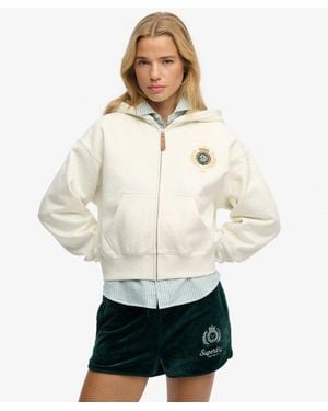 Superdry & Co Country Club Zip Hoodie - Natural