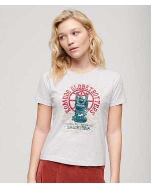 Superdry & Co X Komodo Globetrotter Fitted T-shirt - White