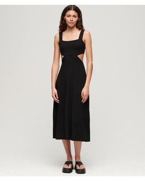 Superdry Jersey Cutout Midi Dress - Black