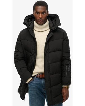 Superdry & Co Loose Fit Embroidered City Chevron Padded Parka Coat - Black