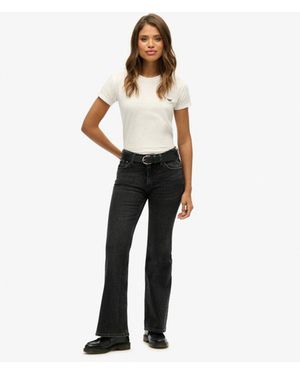 Superdry Vintage Mid Rise Slim Flare Jeans Size: 26/32 - White