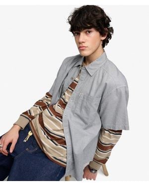 Superdry Bench X & Co Bench Skater Check Short Sleeves Shirt - Grey
